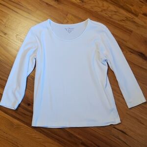 Chico's Women's White Long-sleeve Tee Size: 1 (M)